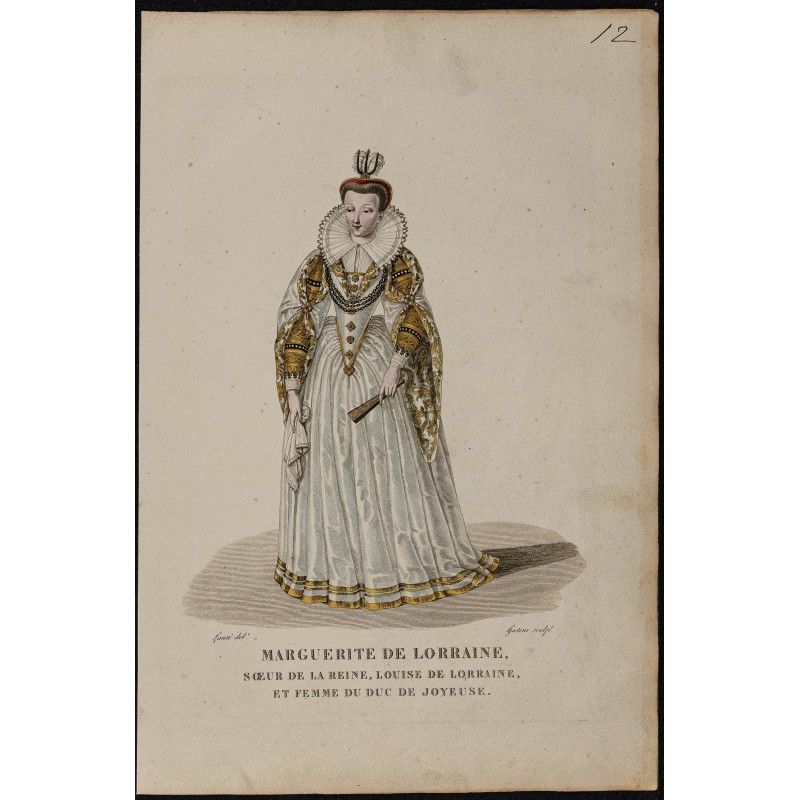 Gravure de 1826 - Marguerite de Lorraine - 1