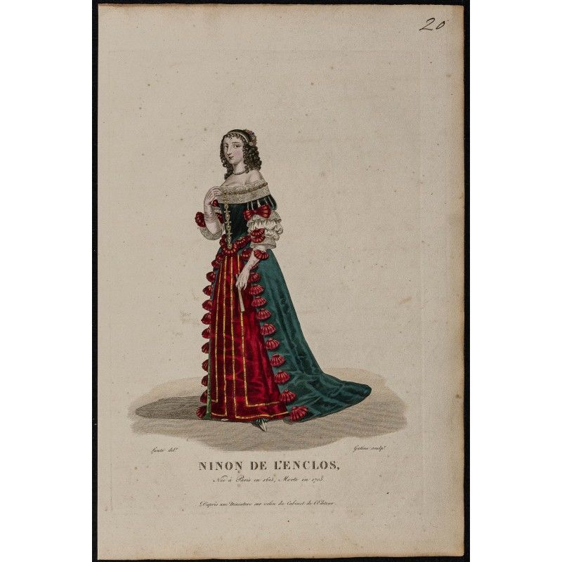 Gravure de 1826 - Ninon de l'Enclos - 1