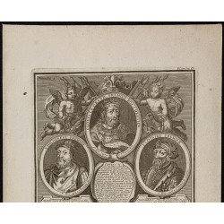 Gravure de 1750 - Portraits de rois de France - 2