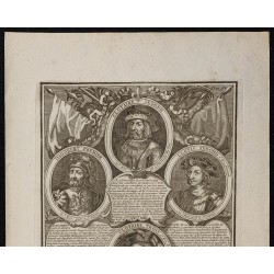 Gravure de 1750 - Portraits de rois de France - 2