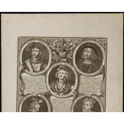 Gravure de 1750 - Portraits de rois de France - 2