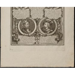 Gravure de 1750 - Portraits de rois de France - 3