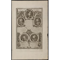 Gravure de 1750 - Portraits de rois de France - 1