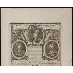 Gravure de 1750 - Portraits de rois de France - 2