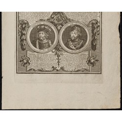 Gravure de 1750 - Portraits de rois de France - 3