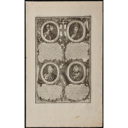 Gravure de 1750 - Portraits de rois de France - 1