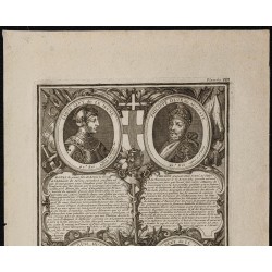 Gravure de 1750 - Portraits de rois de France - 2