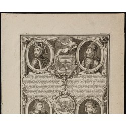 Gravure de 1750 - Portraits de rois de France - 2