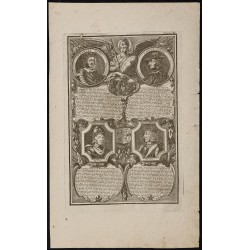 Gravure de 1750 - Portraits de rois de France - 1