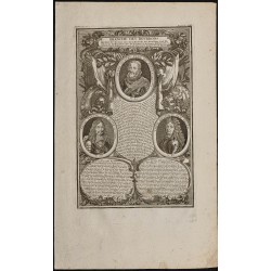 Gravure de 1750 - Portraits de rois de France Bourbons - 1