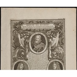 Gravure de 1750 - Portraits de rois de France Bourbons - 2