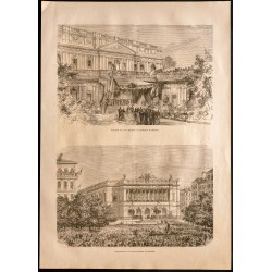 Gravure de 1860 - Marseille - Préfecture et nouvelle Bourse - 1