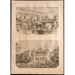 Gravure de 1860 - Marseille - Préfecture et nouvelle Bourse - 1