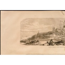 Gravure de 1860 - Marseille - Notre dame de la Garde - 2