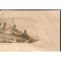 Gravure de 1860 - Marseille - Notre dame de la Garde - 3