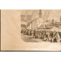 Gravure de 1860 - Marseille - Notre dame de la Garde - 4