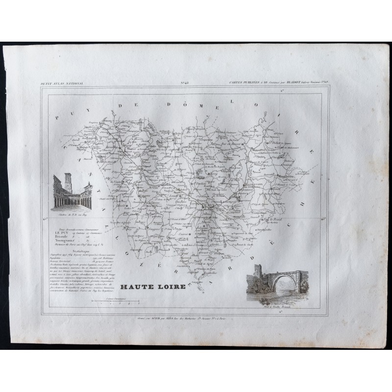 Gravure de 1833 - Département de la Haute-Loire - 1