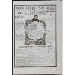 Gravure de 1842 - Landes & Loir-et-Cher - 1