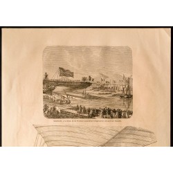 Gravure de 1860 - Navire la Provence, l'impératrice, le Céphise - 2