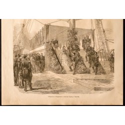 Gravure de 1860 - Navire la Provence, l'impératrice, le Céphise - 3