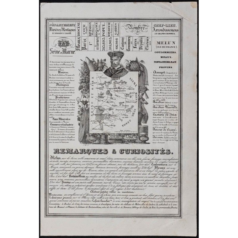Gravure de 1842 - Seine-et-Marne & Yvelines - 1
