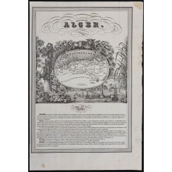 Gravure de 1842 - Carte de l'Algérie - 1