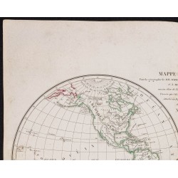 Gravure de 1832 - Mappemonde de Meissas & Michelot - 2