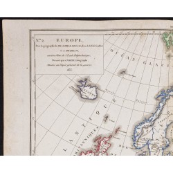 Gravure de 1833 - Carte de l'Europe - 2