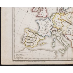 Gravure de 1833 - Fond de carte de l'Europe - 4