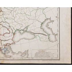 Gravure de 1833 - Fond de carte de l'Europe - 5