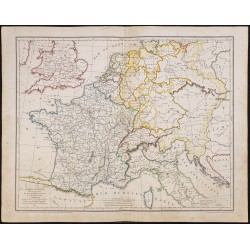 Gravure de 1827 - Carte de l'Europe centrale - 1