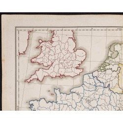 Gravure de 1827 - Fond de carte de l'Europe centrale - Meissas & Michelot - 2