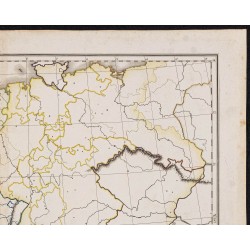 Gravure de 1827 - Fond de carte de l'Europe centrale - Meissas & Michelot - 3