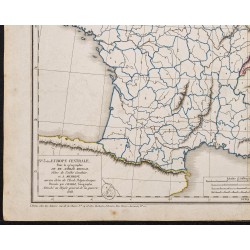 Gravure de 1827 - Fond de carte de l'Europe centrale - Meissas & Michelot - 4