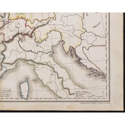 Gravure de 1827 - Fond de carte de l'Europe centrale - Meissas & Michelot - 5