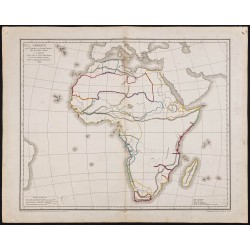 Gravure de 1833 - Fond de carte de l'Afrique - 1