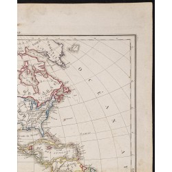Gravure de 1827 - Carte de l'Amérique - 2