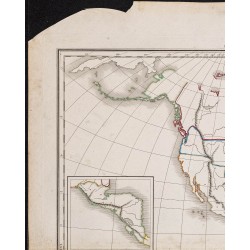 Gravure de 1827 - Fond de carte de l'Amérique - 2