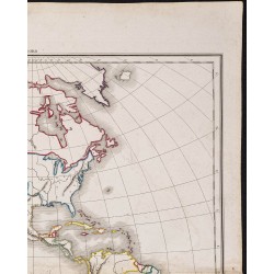 Gravure de 1827 - Fond de carte de l'Amérique - 3