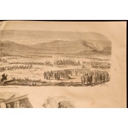 Gravure de 1860 - Algérie - Attaque d'une caravane - 3