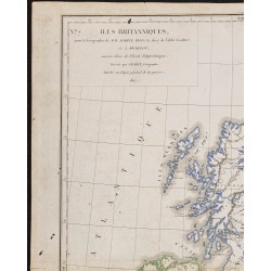 Gravure de 1827 - Carte des îles britanniques - 2