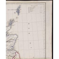 Gravure de 1827 - Carte des îles britanniques - 3