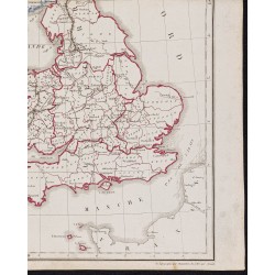 Gravure de 1827 - Carte des îles britanniques - 5