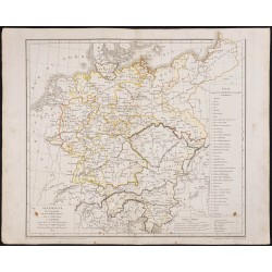 Gravure de 1827 - Carte de l'Allemagne - 1