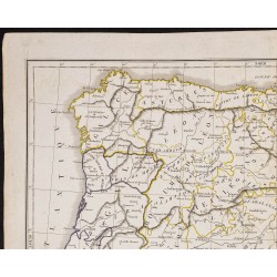 Gravure de 1827 - Carte de l'Espagne et du Portugal - 2