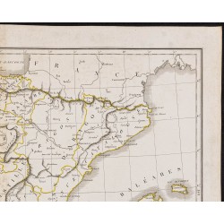 Gravure de 1827 - Carte de l'Espagne et du Portugal - 3