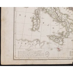 Gravure de 1833 - Carte de l'Italie et Turquie - 4