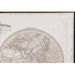 Gravure de 1840 - Mappemonde de Dufour - 3