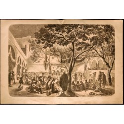 Gravure de 1860 - Algérie - Danse Mauresques - 1