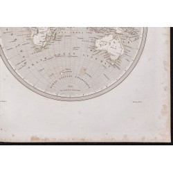 Gravure de 1840 - Mappemonde de Dufour - 5